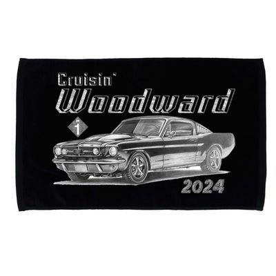 Woodward Cruise Classic Muscle Car Sketch 2024 Microfiber Hand Towel