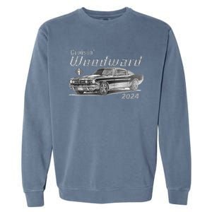 Woodward Cruise Classic Muscle Car Sketch 2024 Garment-Dyed Sweatshirt