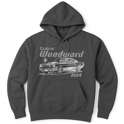 Woodward Cruise Classic Muscle Car Sketch 2024 Hoodie
