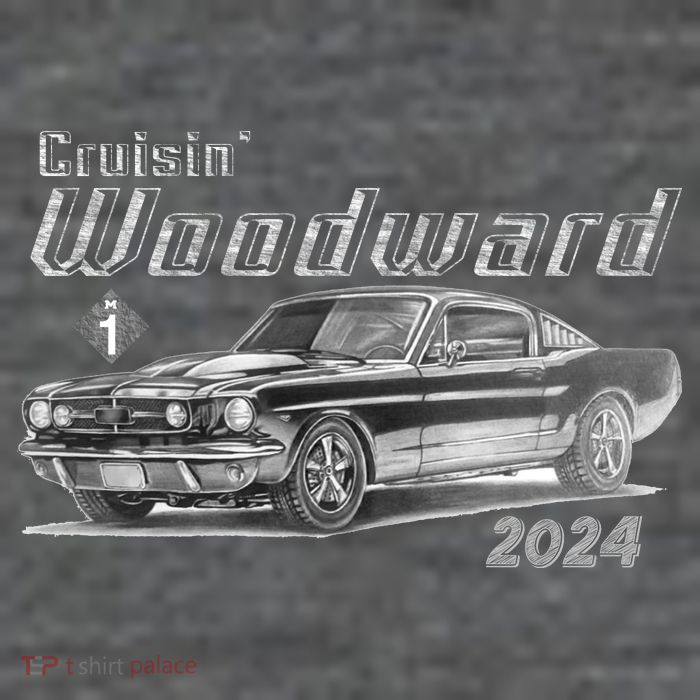 Woodward Cruise Classic Muscle Car Sketch 2024 T-Shirt
