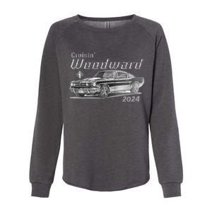 Woodward Cruise Classic Muscle Car Sketch 2024 Womens California Wash Sweatshirt