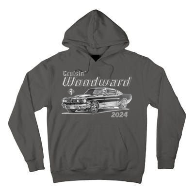 Woodward Cruise Classic Muscle Car Sketch 2024 Tall Hoodie
