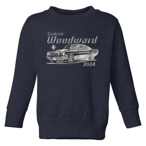 Woodward Cruise Classic Muscle Car Sketch 2024 Toddler Sweatshirt