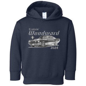 Woodward Cruise Classic Muscle Car Sketch 2024 Toddler Hoodie