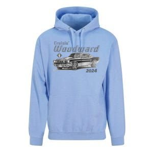 Woodward Cruise Classic Muscle Car Sketch 2024 Unisex Surf Hoodie