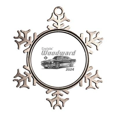 Woodward Cruise Classic Muscle Car Sketch 2024 Metallic Star Ornament