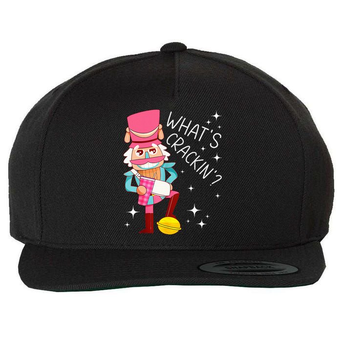 Whats Crackin Christmas Nutcracker Xmas Wool Snapback Cap