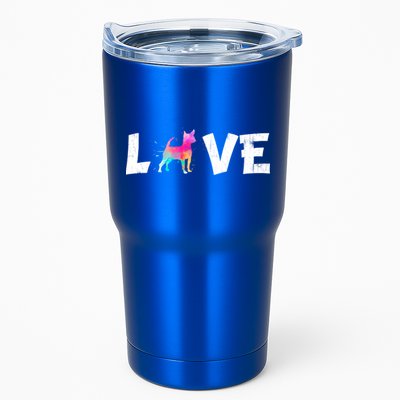 Watercolor Colorful Chihuahua Dog Love Pocket Cute Gift Tumbler