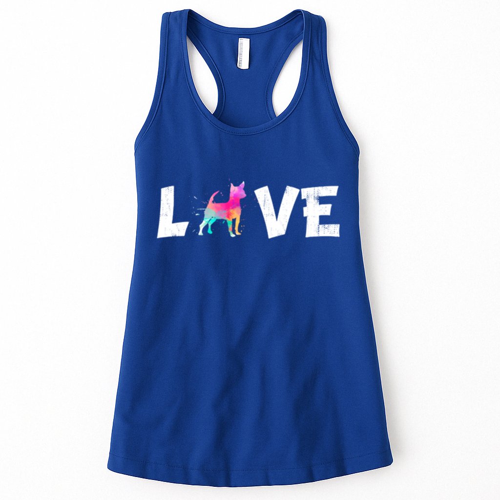 Watercolor Colorful Chihuahua Dog Love Pocket Cute Gift Womens Tank Top