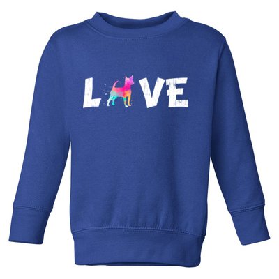 Watercolor Colorful Chihuahua Dog Love Pocket Cute Gift Toddler Sweatshirt