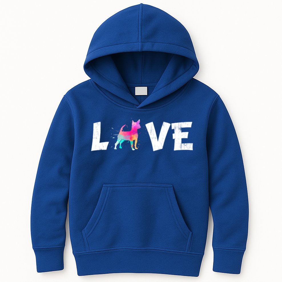 Watercolor Colorful Chihuahua Dog Love Pocket Cute Gift Kids Hoodie