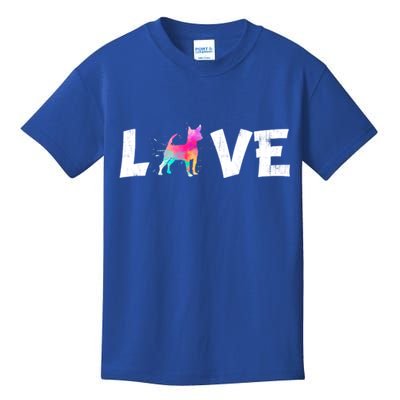 Watercolor Colorful Chihuahua Dog Love Pocket Cute Gift Kids T-Shirt