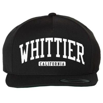 Whittier California Ca College University Style Wool Snapback Cap