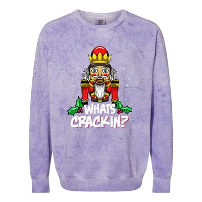 Whats Crackin Christmas Nutcracker Pajama Family Xmas Colorblast Crewneck Sweatshirt