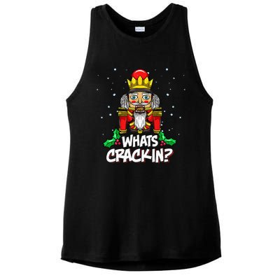 Whats Crackin Christmas Nutcracker Pajama Family Xmas Ladies PosiCharge Tri-Blend Wicking Tank