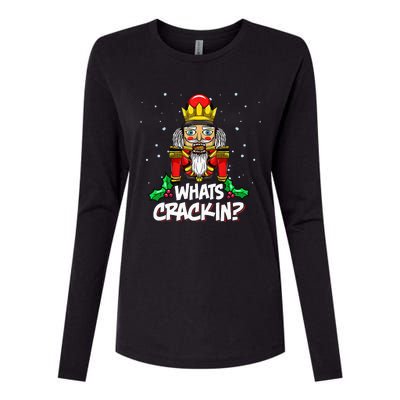 Whats Crackin Christmas Nutcracker Pajama Family Xmas Womens Cotton Relaxed Long Sleeve T-Shirt