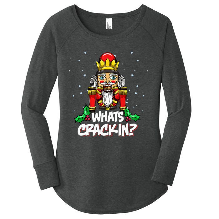 Whats Crackin Christmas Nutcracker Pajama Family Xmas Women's Perfect Tri Tunic Long Sleeve Shirt