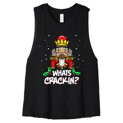 Whats Crackin Christmas Nutcracker Pajama Family Xmas Women's Racerback Cropped Tank