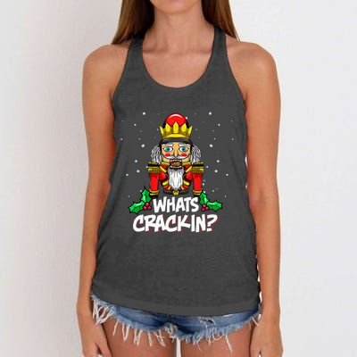 Whats Crackin Christmas Nutcracker Pajama Family Xmas Women's Knotted Racerback Tank