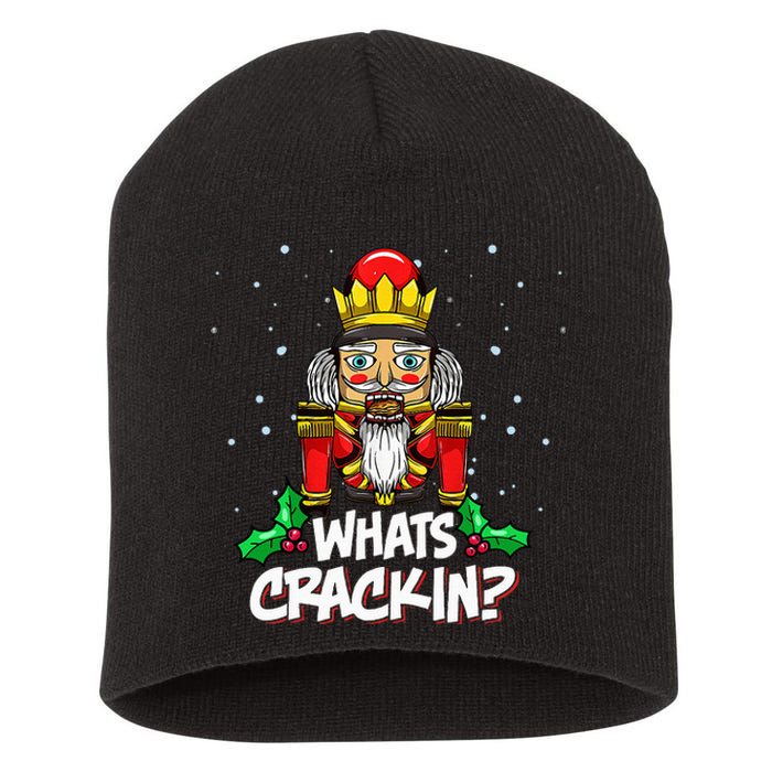 Whats Crackin Christmas Nutcracker Pajama Family Xmas Short Acrylic Beanie