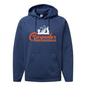 Woodworking Carpenter Carpentry Woodworker Funny Gift Performance Fleece Hoodie