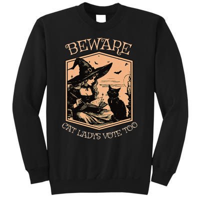 Women Childless Cat Ladies For Kamala 2024 Halloween Witch Sweatshirt