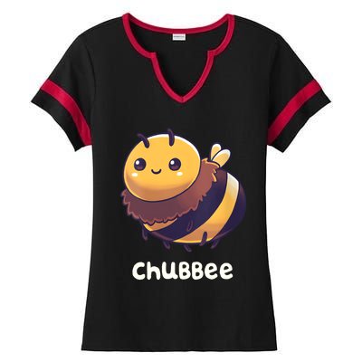 Womens Chubbee Chubby Honey Bee Kawaii Ladies Halftime Notch Neck Tee