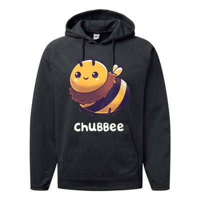 Womens Chubbee Chubby Honey Bee Kawaii Performance Fleece Hoodie