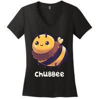 Womens Chubbee Chubby Honey Bee Kawaii Women's V-Neck T-Shirt