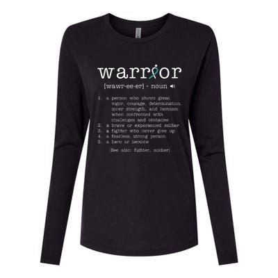 Warror Cervical Cancer Awareness Item Cervical Cancer Womens Cotton Relaxed Long Sleeve T-Shirt