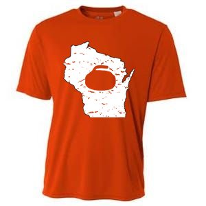 Wisconsin Curler Cool Gift Wi Curling Cool Gift Cooling Performance Crew T-Shirt