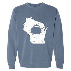 Wisconsin Curler Cool Gift Wi Curling Cool Gift Garment-Dyed Sweatshirt