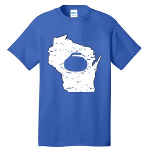 Wisconsin Curler Cool Gift Wi Curling Cool Gift Tall T-Shirt