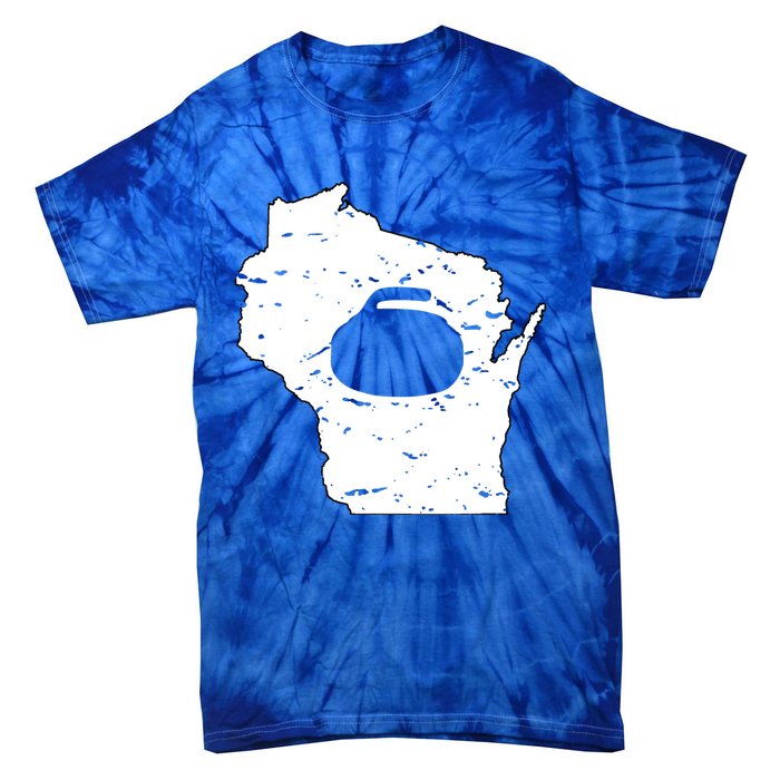 Wisconsin Curler Cool Gift Wi Curling Cool Gift Tie-Dye T-Shirt