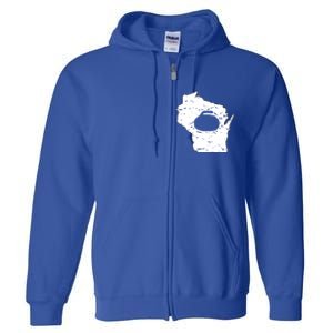 Wisconsin Curler Cool Gift Wi Curling Cool Gift Full Zip Hoodie