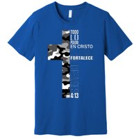 White Camo Christian Verse Spanish Filipenses 413 EspañOl Premium T-Shirt