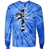 White Camo Christian Verse Spanish Filipenses 413 EspañOl Tie-Dye Long Sleeve Shirt