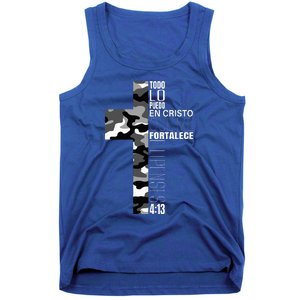 White Camo Christian Verse Spanish Filipenses 413 EspañOl Tank Top