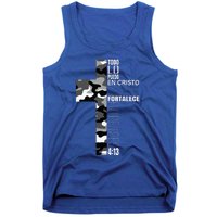 White Camo Christian Verse Spanish Filipenses 413 EspañOl Tank Top