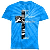 White Camo Christian Verse Spanish Filipenses 413 EspañOl Kids Tie-Dye T-Shirt