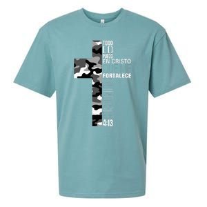 White Camo Christian Verse Spanish Filipenses 413 EspañOl Sueded Cloud Jersey T-Shirt