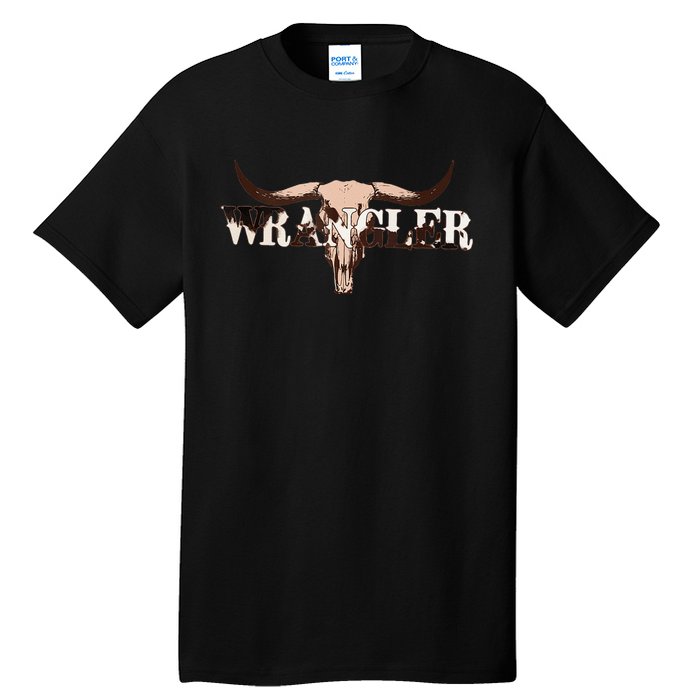 Wrangler Cowhide Cow Skull Cow Print Wrangler Tall T-Shirt