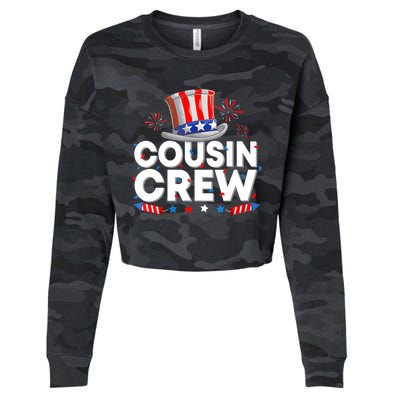 Wo Cousin Crew 4th Of July Patriotic American Family Matching Cropped Pullover Crew