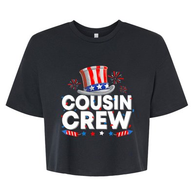 Wo Cousin Crew 4th Of July Patriotic American Family Matching Bella+Canvas Jersey Crop Tee