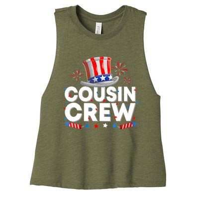 Wo Cousin Crew 4th Of July Patriotic American Family Matching Women's Racerback Cropped Tank