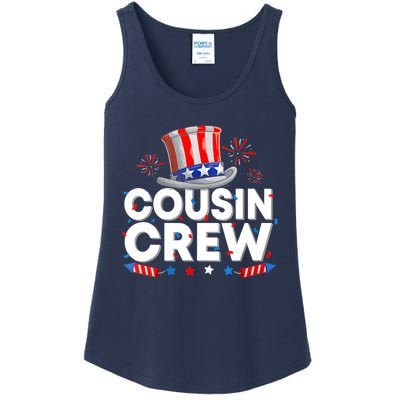 Wo Cousin Crew 4th Of July Patriotic American Family Matching Ladies Essential Tank