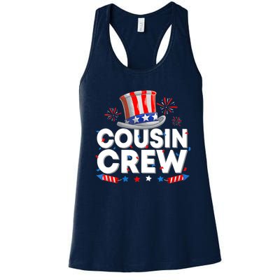 Wo Cousin Crew 4th Of July Patriotic American Family Matching Women's Racerback Tank