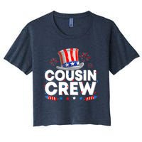 Wo Cousin Crew 4th Of July Patriotic American Family Matching Women's Crop Top Tee