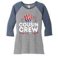 Wo Cousin Crew 4th Of July Patriotic American Family Matching Women's Tri-Blend 3/4-Sleeve Raglan Shirt