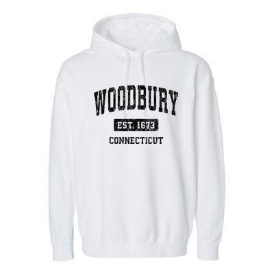 Woodbury Connecticut Ct Vintage Athletic Sports Garment-Dyed Fleece Hoodie